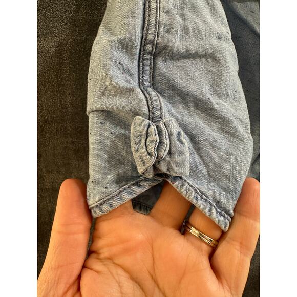 Hanna Andersson Chambray Denim Shorts Elastic Waist Pockets Size 140cm 10-12Y - Picture 5 of 7